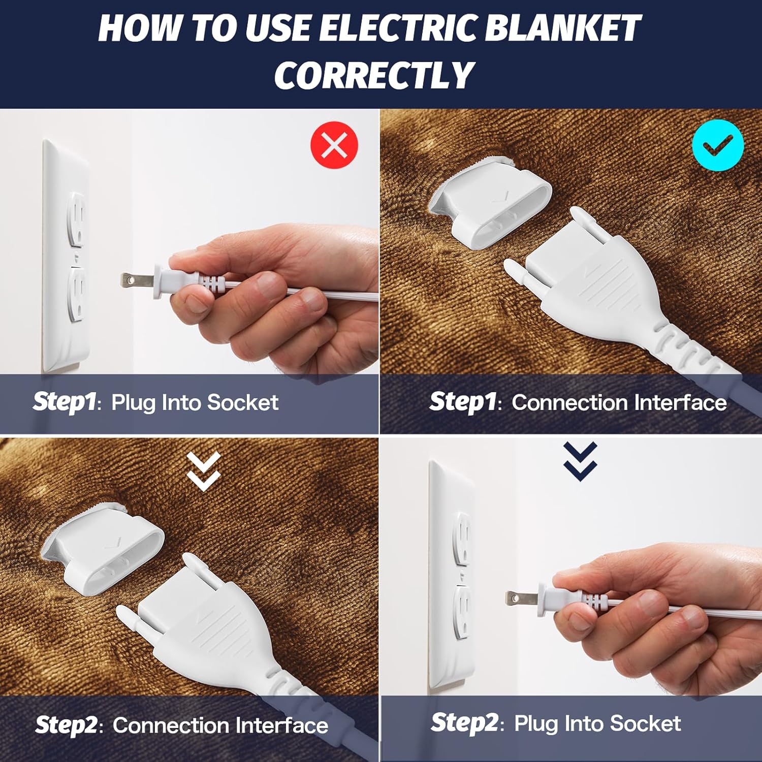 greenoak Heated Electric Blanket Throw, Faux Fur Sherpa Heating Blanket for Sofa Bed, Warm Winter Gifts for Dad/Grandma, Heater Lap Blankets 5-Position Timer &10 Heating Levels 50''*60" Brown - Image 3