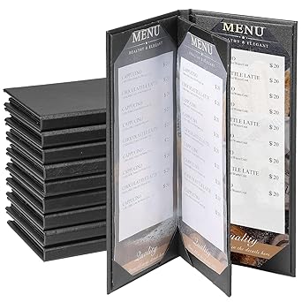 10 Pack 4 View Menu Holder Menu Covers 4.25" x