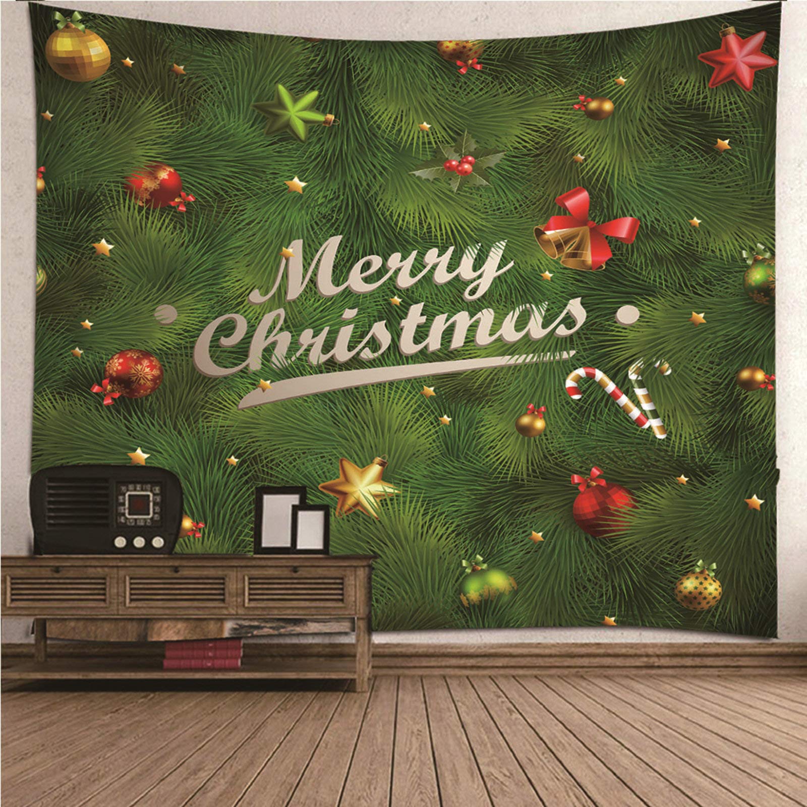 Tapiz de pared de poliéster KnSam con estampado navideño de alta definición de 150x150 cm