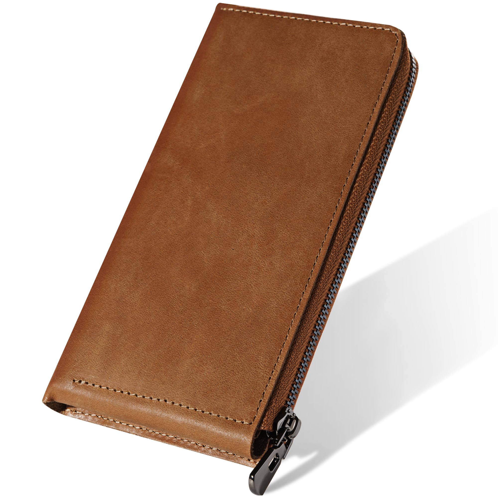 Amazon | [DearMin] 財布 メンズ 極小 L字ファスナー長財布 本革 薄型  