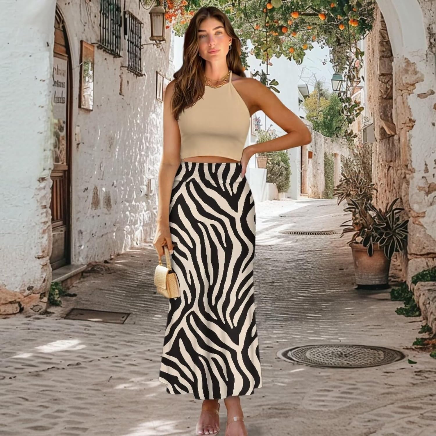 High Waisted Maxi Skirt Casual Pencil Skirt A-Line Flared Maxi Skirts Spring Summer Long Skirts for Women