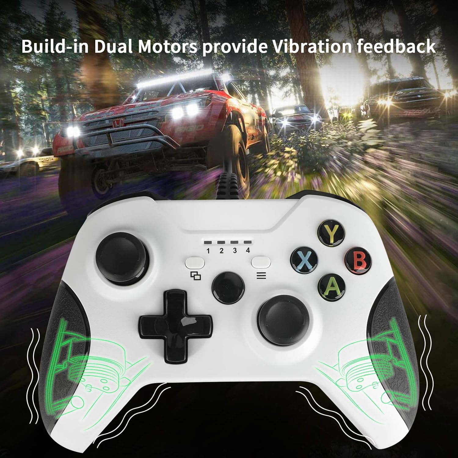 Wired Controller for Xbox One,Upgraded Xbox 1 Wired Controller Gamepad for Xbox One/S/X/Win7,8,10,Dual Vibration and Audio Jack (White)