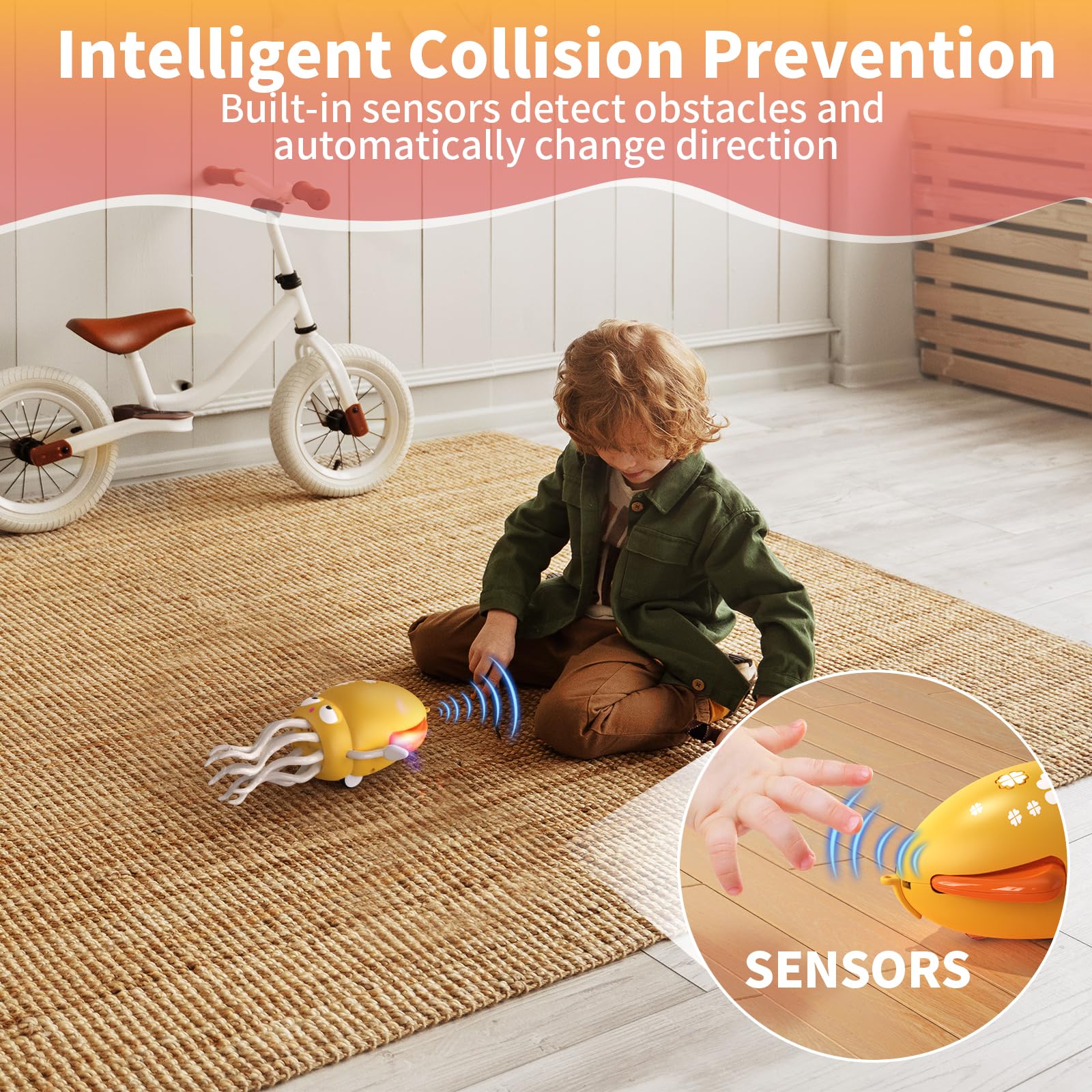 SWTOIPIG Interactive Octopus Toy, Dancing Octopus with LED Lighting,Music,Intelligent Obstacle Avoidance and Fishing Rod - Image 4