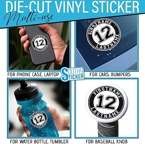 Miniatura 3 de Calcomanía personalizada de bate de béisbol, nombre del jugador, perilla de béisbol, softbol, murciélago, impermeable, troquelada, para botella de