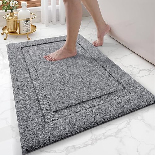 Miniatura 26 de LUMI Alfombras de baño ultrasuaves antideslizantes con parte trasera de goma, absorbente y lavable, de secado rápido, alfombra de felpa de