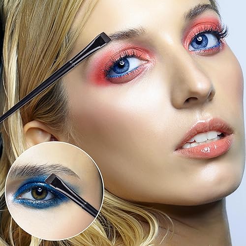 Miniatura 7 de Juego de 16 brochas para delineador de ojos, 12 brochas para delineador de ojos en ángulo fino y 4 brochas para corrector de cejas, brocha ultra