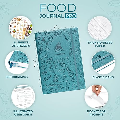 Miniatura 2 de Clever Fox Food Journal Pro - Agenda de dieta y bienestar para mujeres y hombres, diario de pérdida de peso con rastreador de calorías, registro de