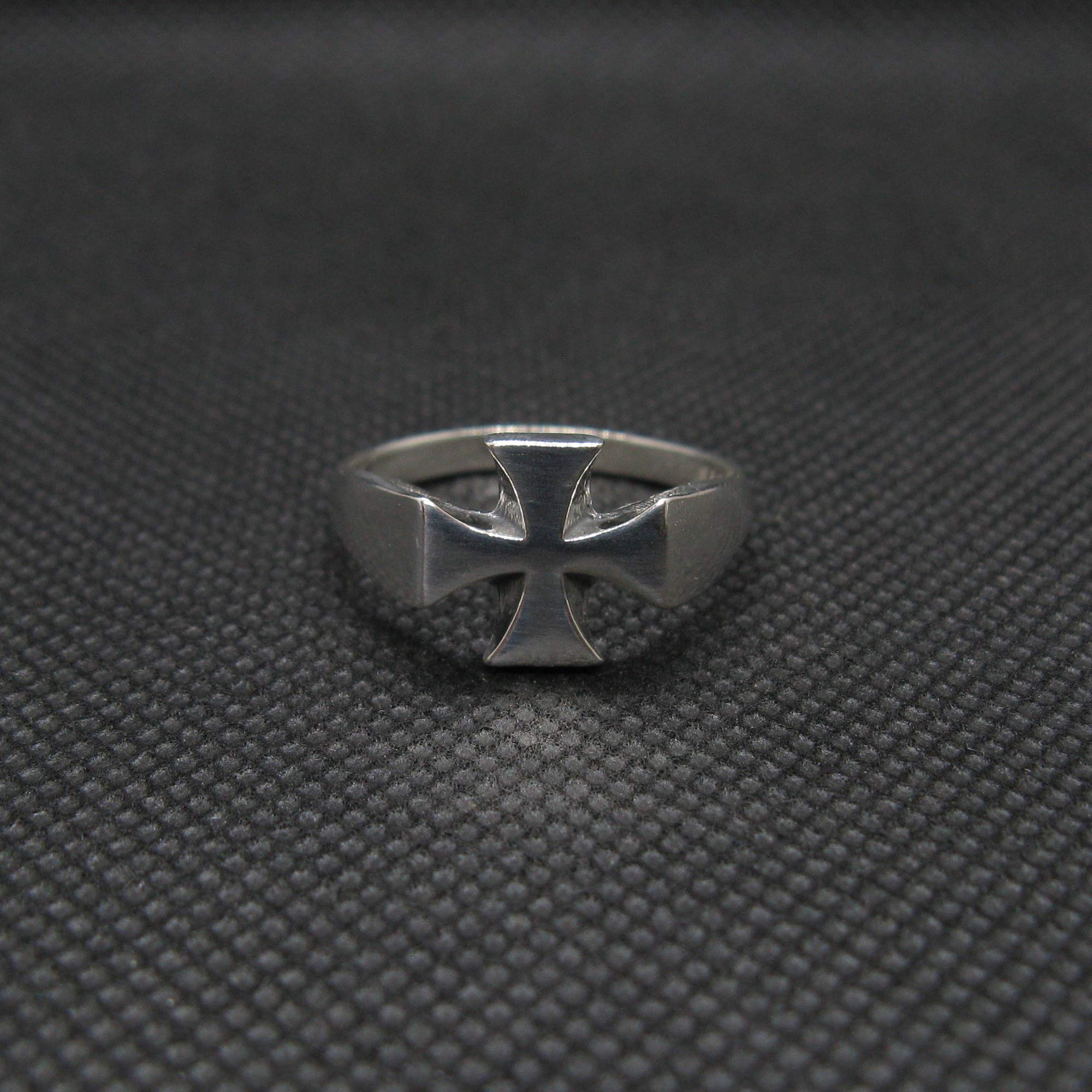 Echte Sterling Silber Herren Ring Kreuz Massiv Gestempelt 925 Komfort Passform