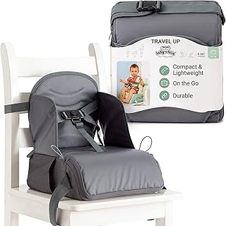 BabyToLove Travel Up Baby Booster Seat and Storage | Lightweight On The Go and Easy to Carry | Anthracite