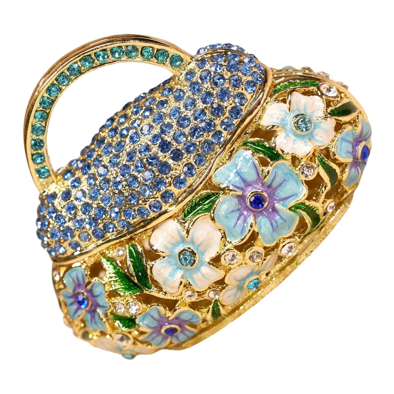 NRVTRE Charm Miniature Enameled Jewelry Holder Adds Cultural Elegant to Any Space Chinese Coating Craft Basket