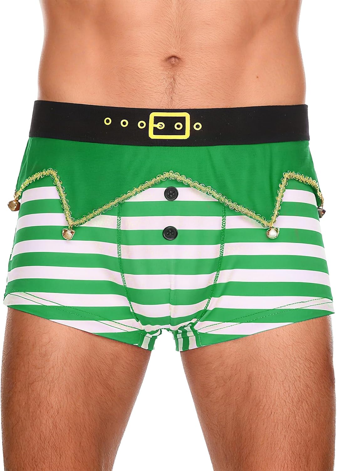 Lejafay Mens Christmas Underwear Boxer Shorts Xmas Funny Underpants Hilarious Gag Gifts with Bells