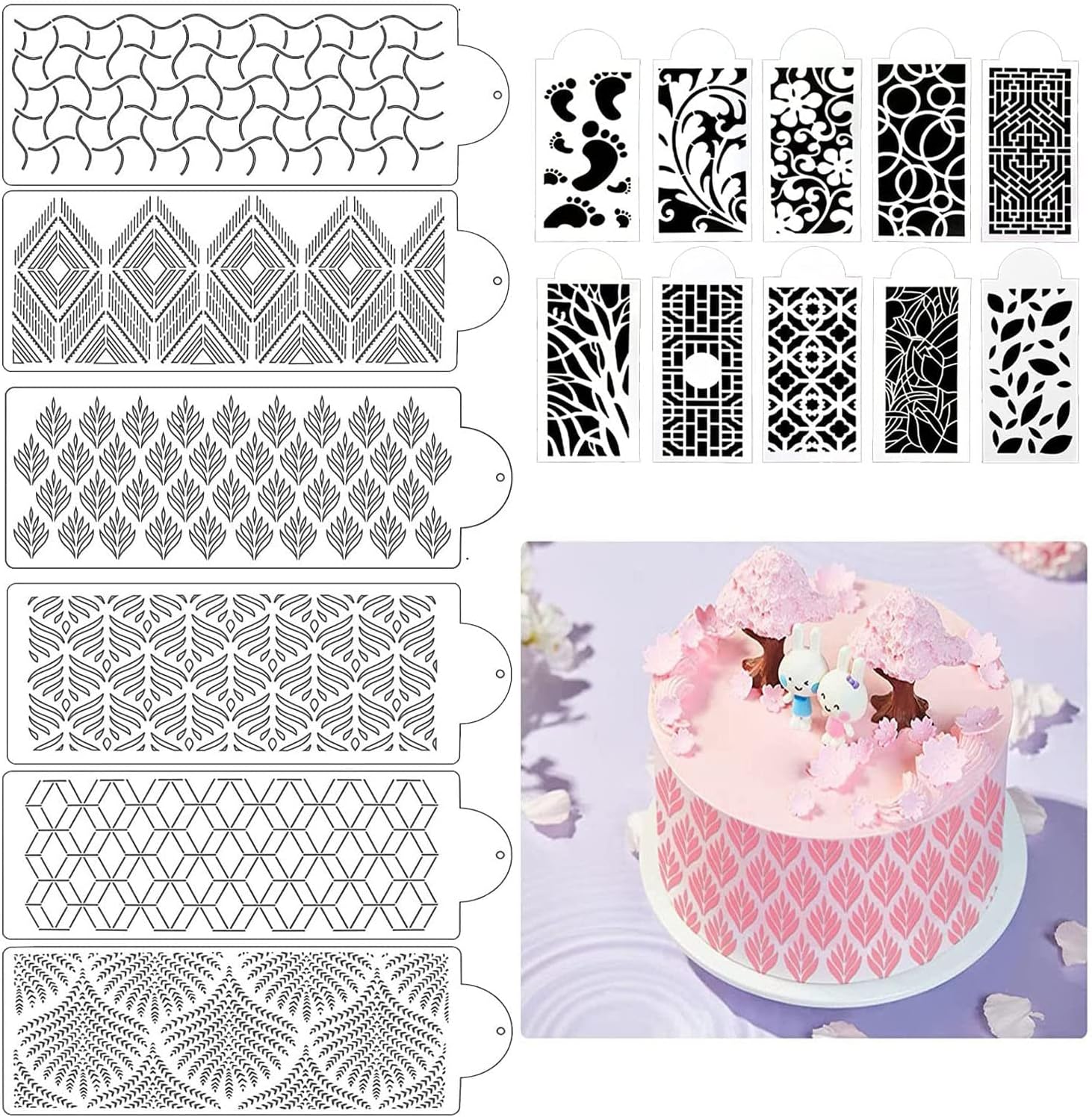 Kachi Pencil Stencil for Cake Decoration - Zigzag Cake Stencils Design ...