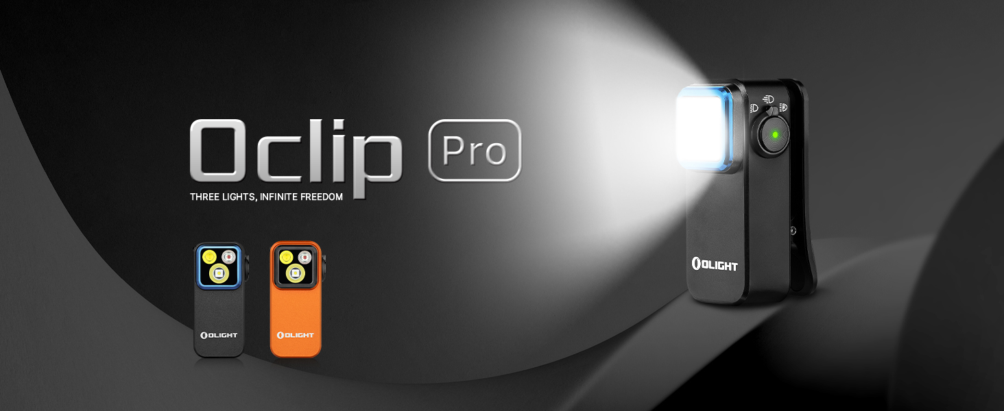 OLIGHT Oclip Pro Rechargeable Pocket Flashlight with Tri-Light