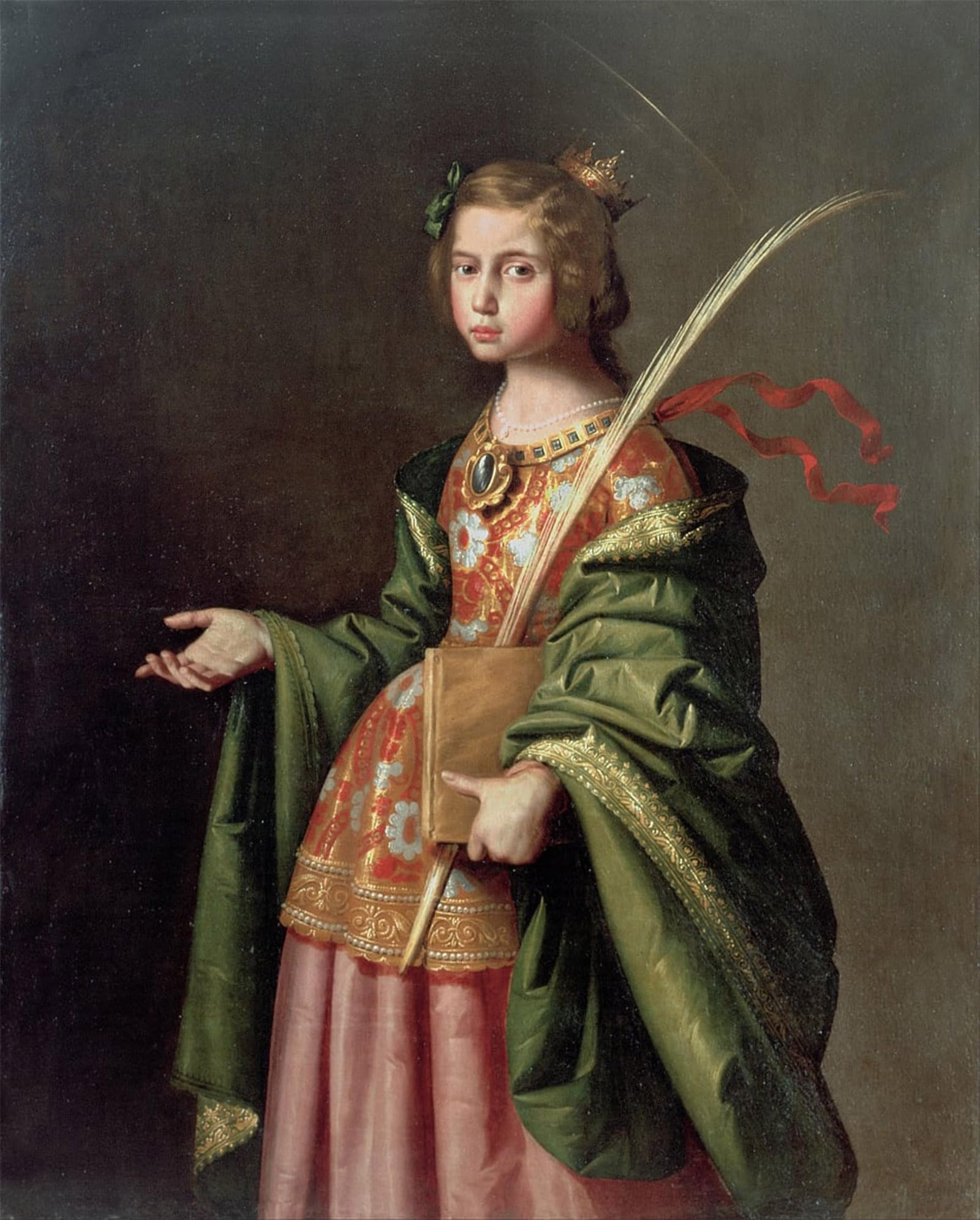 ARTXLXXBN Famous Painting Canvas Artwork Graffiti Print Saint Elizabeth of Thuringia by Francisco De Zurbaran Portrait Canvas Image for Home Decor 60x90cm