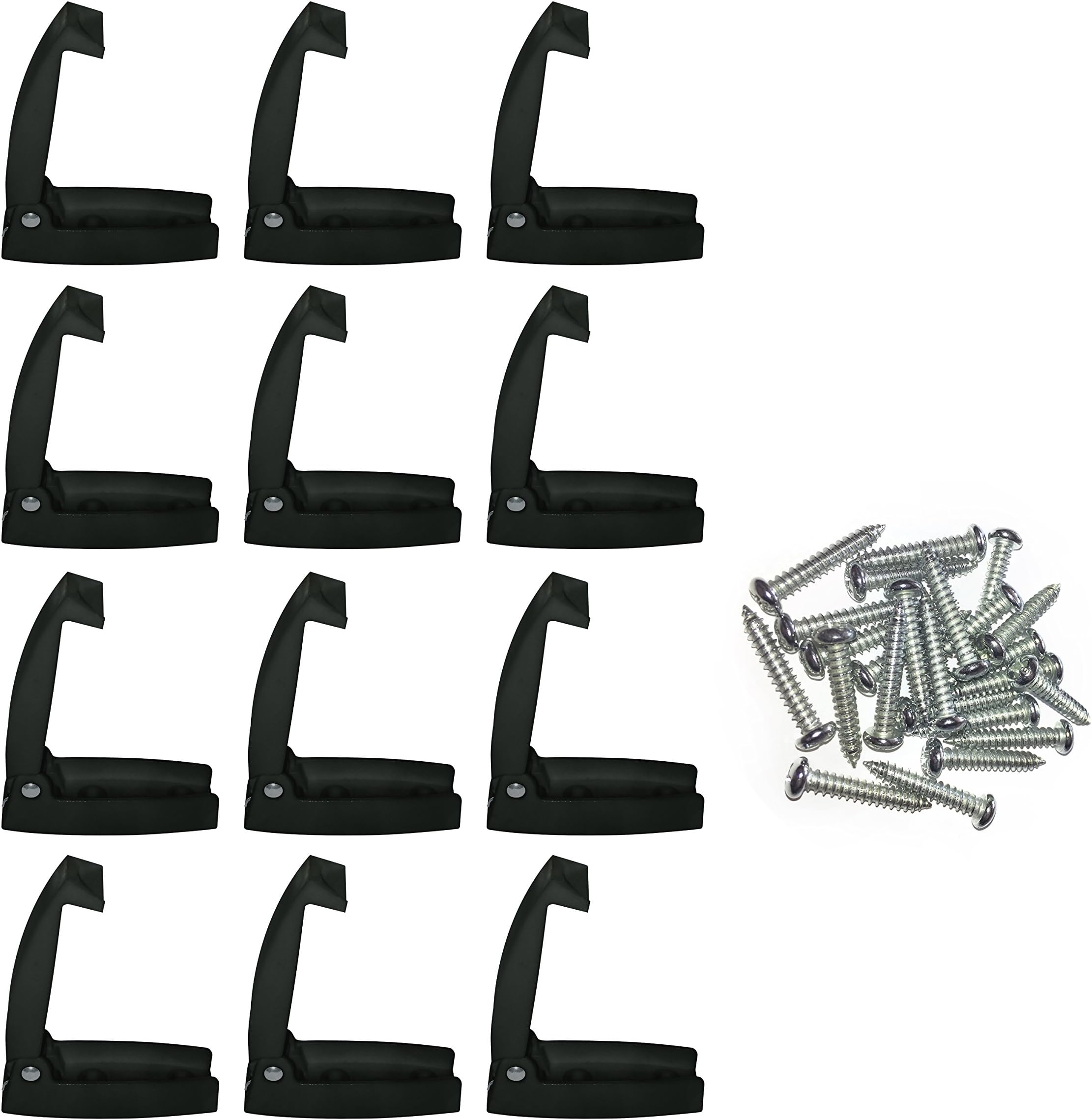 Camp'N -12 Pack- Baggage Door Catch - Clip - Holder - for RV, Trailer, Camper, Motor Home Baggage Doors (Black)