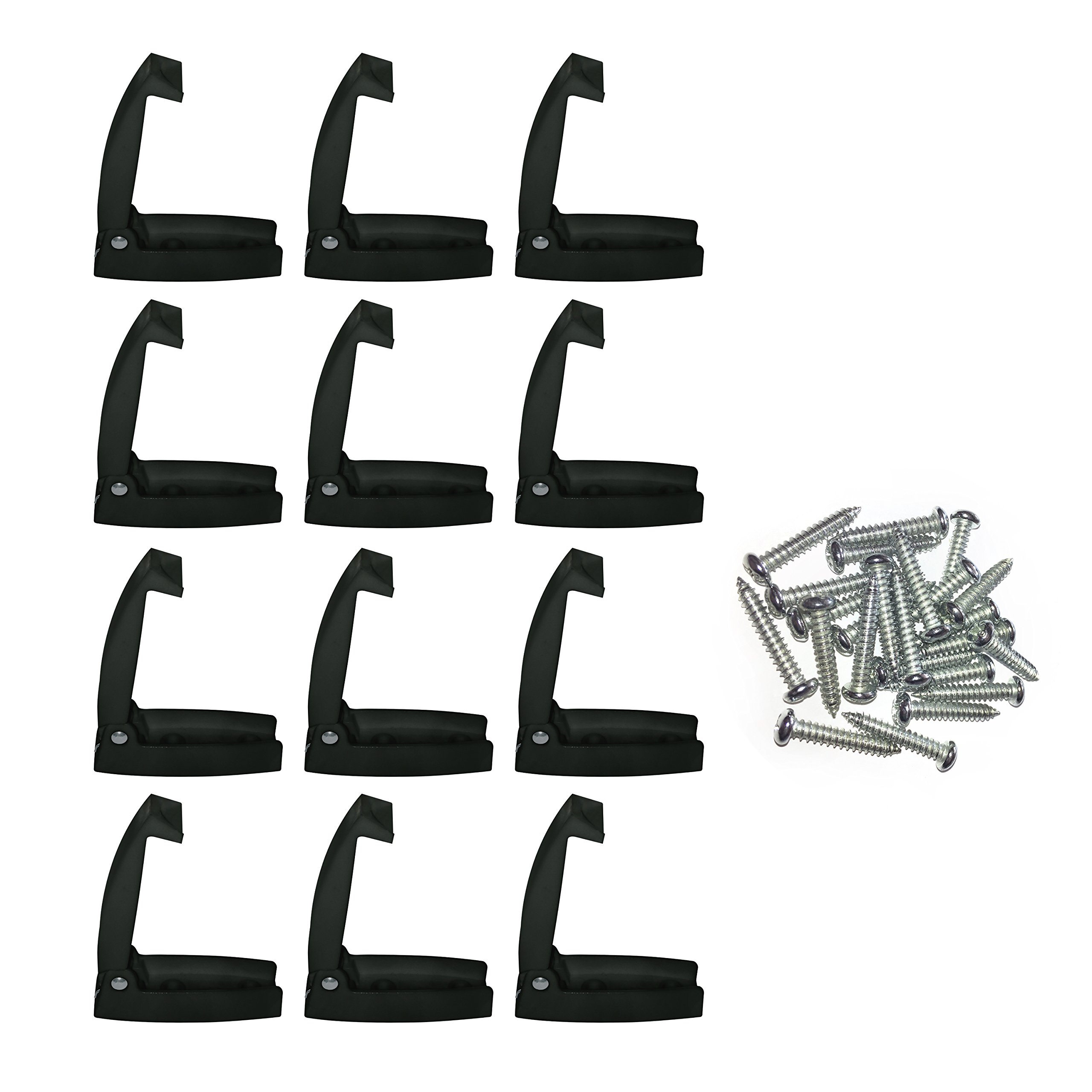 12 Pack- Baggage Door Catch - Clip - Holder - for RV, Trailer, Camper, Motor Home Baggage Doors (Black)