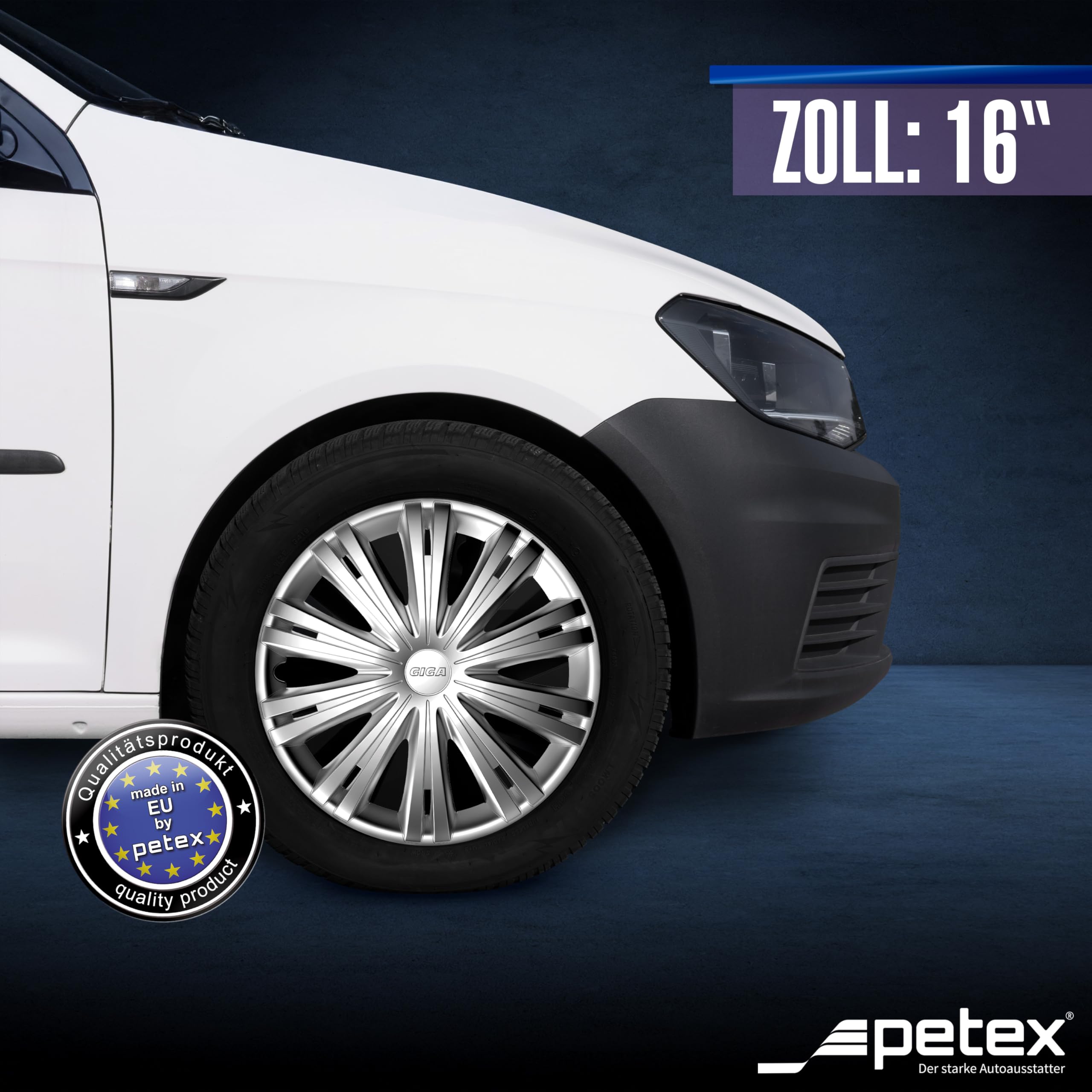 Petex Copricerchi 16" pollici Serie/Kit argento Copricerchi Auto RB529116