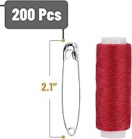 Vista 2 de Mr. Pen Pasadores de seguridad resistentes, 2 pulgadas, paquete de 200, plateado, grande, a granel para ropa