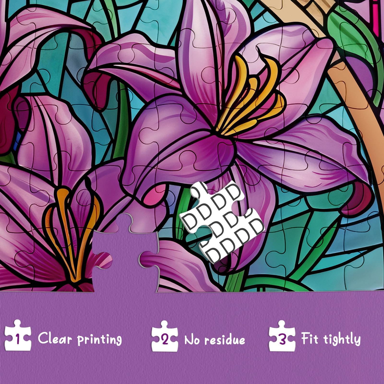 Amazon.com: Stained Glass Lily Flower Puzzles for Adults