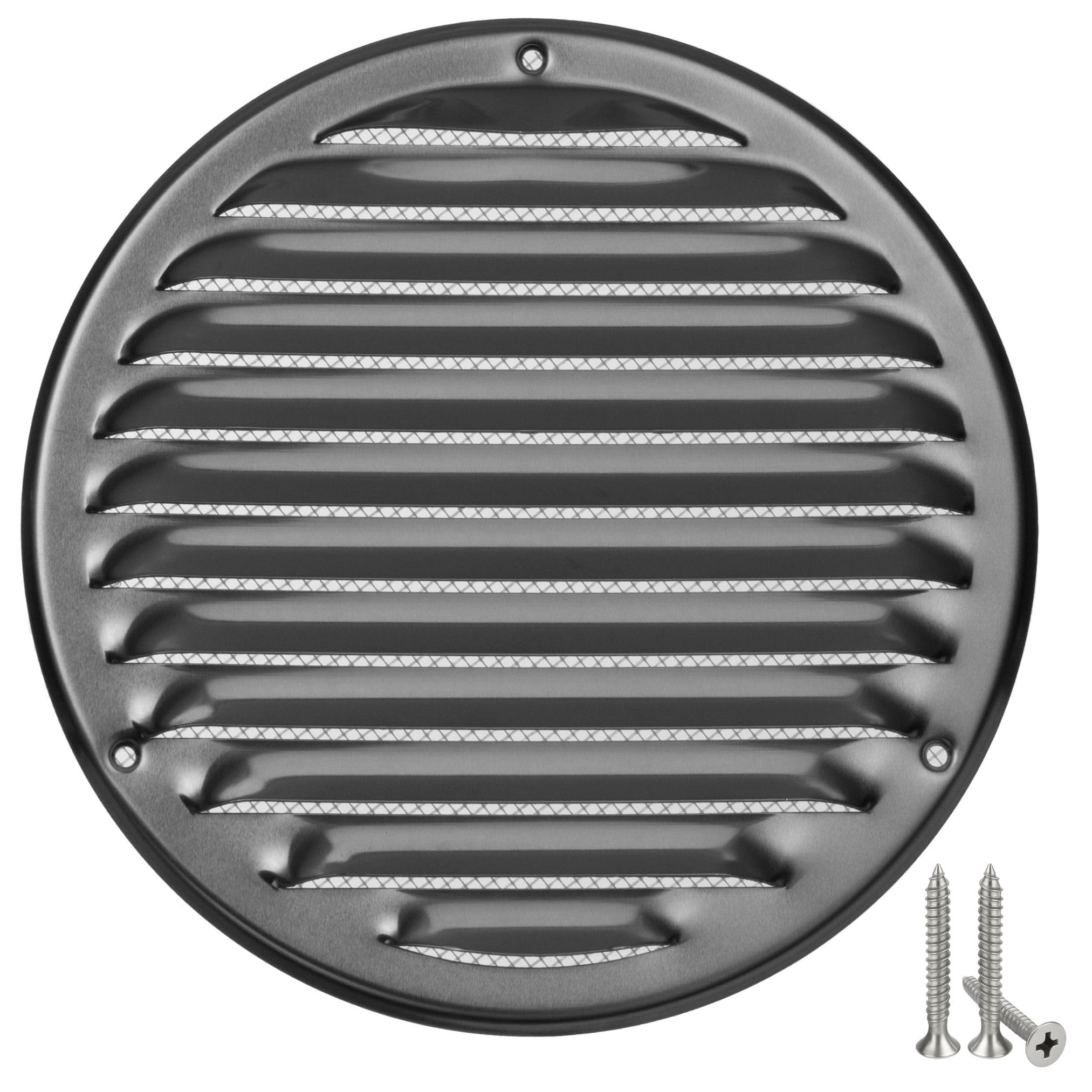 Grille de ventilation Ø 160mm en aluminium durable avec moustiquaire de protection