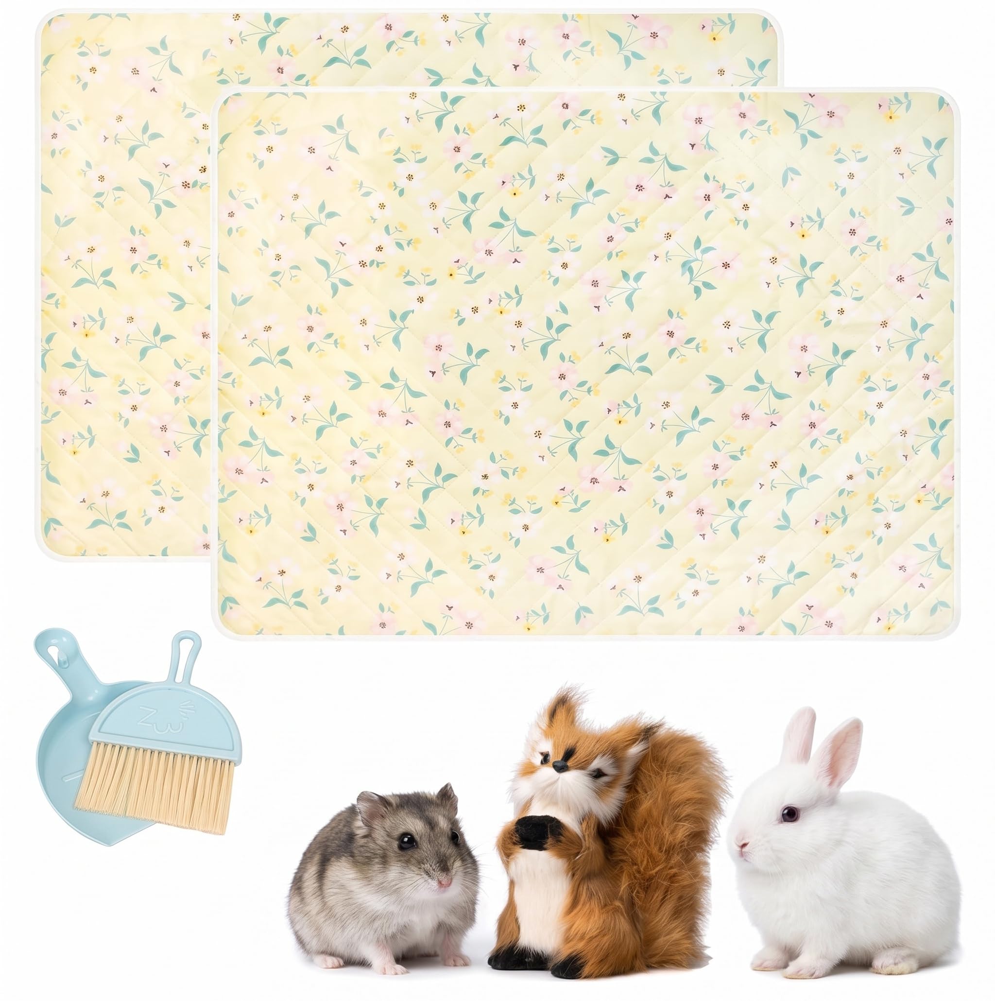 Duzapku 2Pcs Guinea Pig Cage Liner,70x90Cm rabbit bed with Clean Tool Set