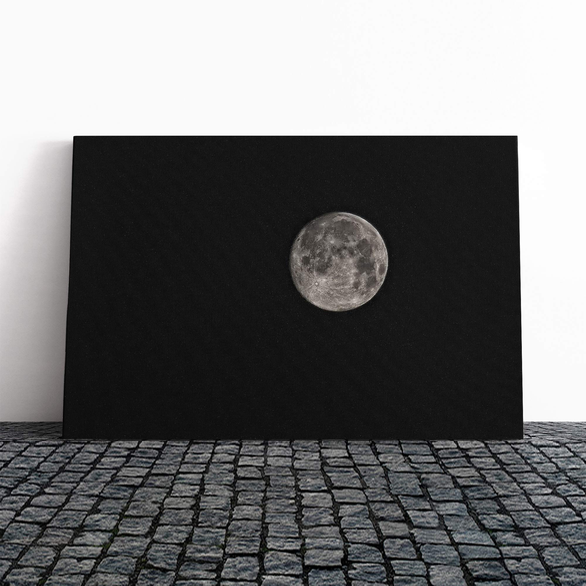 Moon from Space Canvas Print | Gallery Wrapped 30mm Frame Wall Art | 30x20 inches | Ready to Hang | Modern Space Picture | Living Room Bedroom Lounge Office