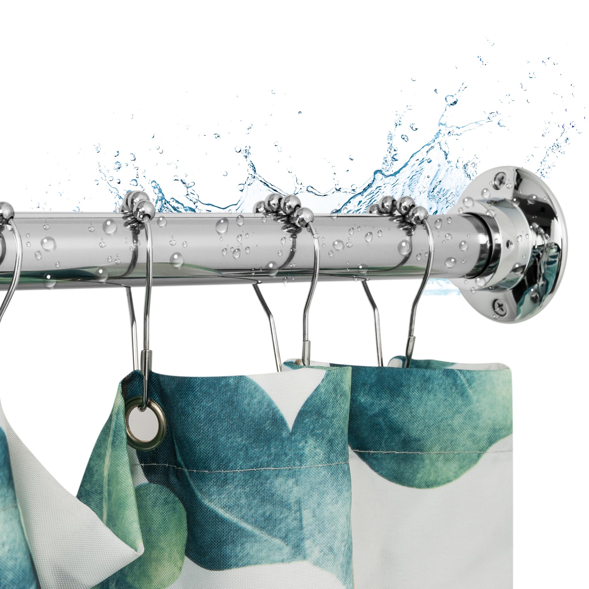 Artiwell 60" Heavy Duty Straight Shower Rod With Shower Rod Flange, Permanent Mount Shower Curtain Rod With Screws Bracket, Never Rust Stainless Steel, Window Curtain and Closet Rod, Chrome Plated