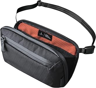 Elements Tech Case Mini - Compact Electronics Organizer, Small Cable Bag for Chargers and Earbuds, Phone Pouch, Travel Accessory Case, Crossbody Sling, Black X-Pac VX42