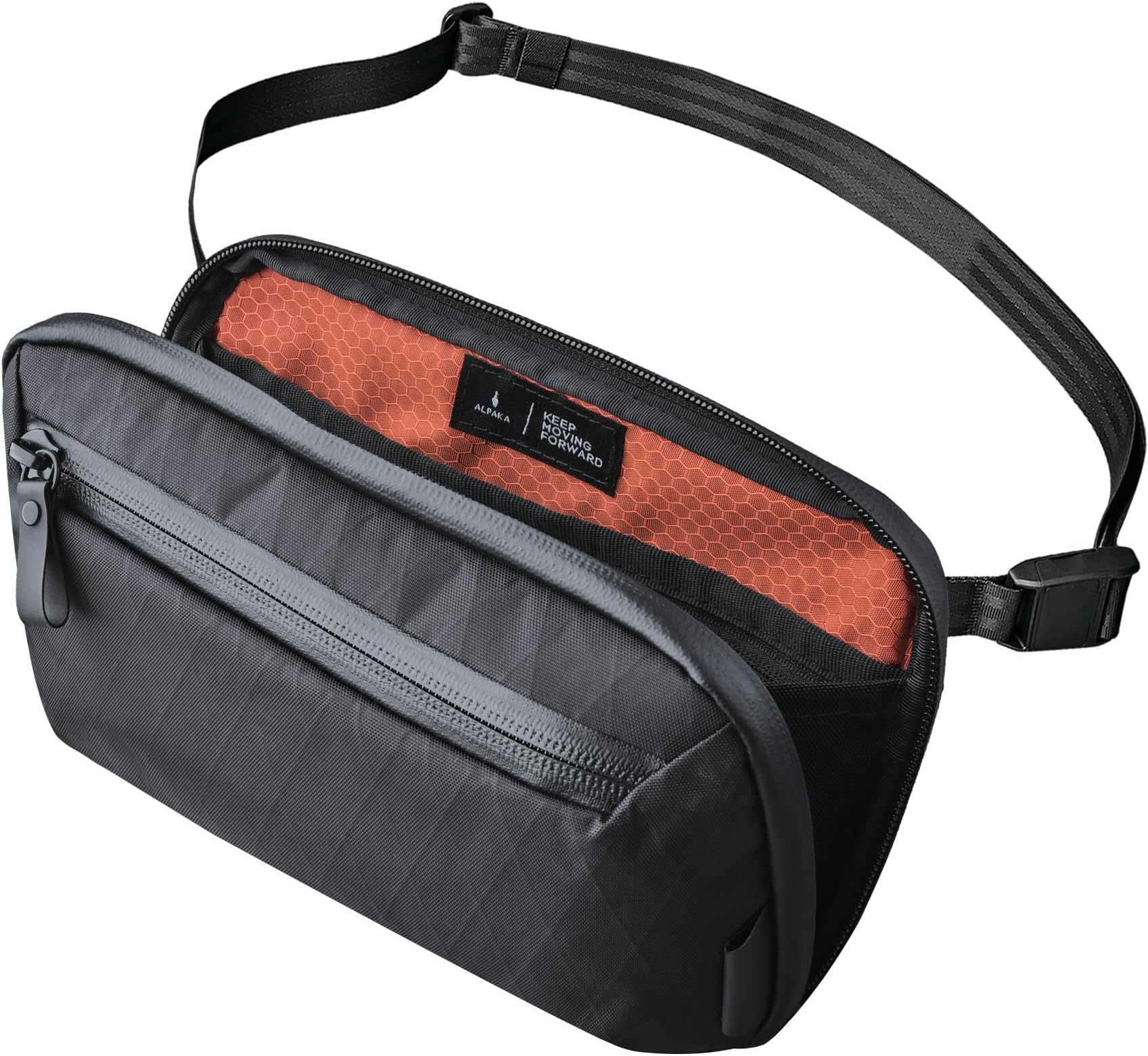 Elements Tech Case Mini X-Pac VX42 Black - Keeps You Clutter-Free - Sling Bag with Adjustable Strap, Weatherproof Fabric Fits Electronic Accessories, EDC Tech Organizer for Travel