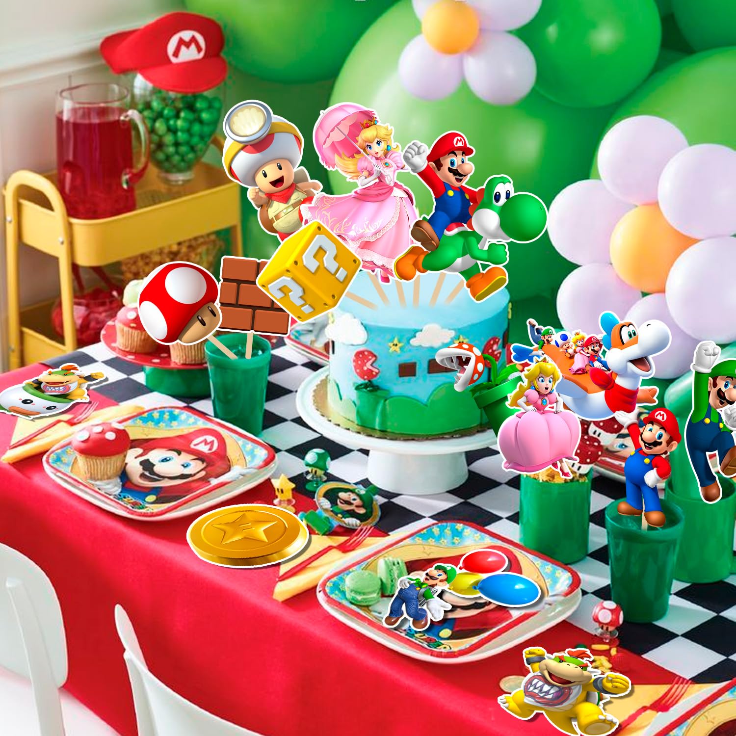 スパーマリオ　パーティー飾り Amazon.co.jp: スーパーマリオ 誕生日 飾り付け バルーン