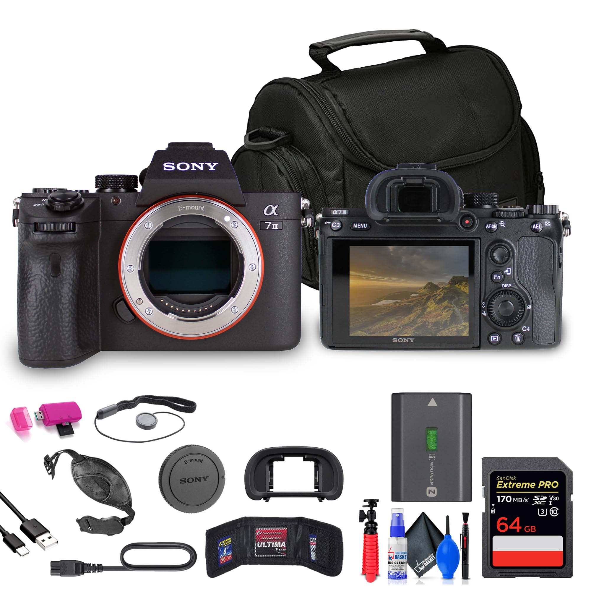 Amazon.com: Sony Cámara sin espejo a7 III (ILCE7M3/B) + tarjeta de