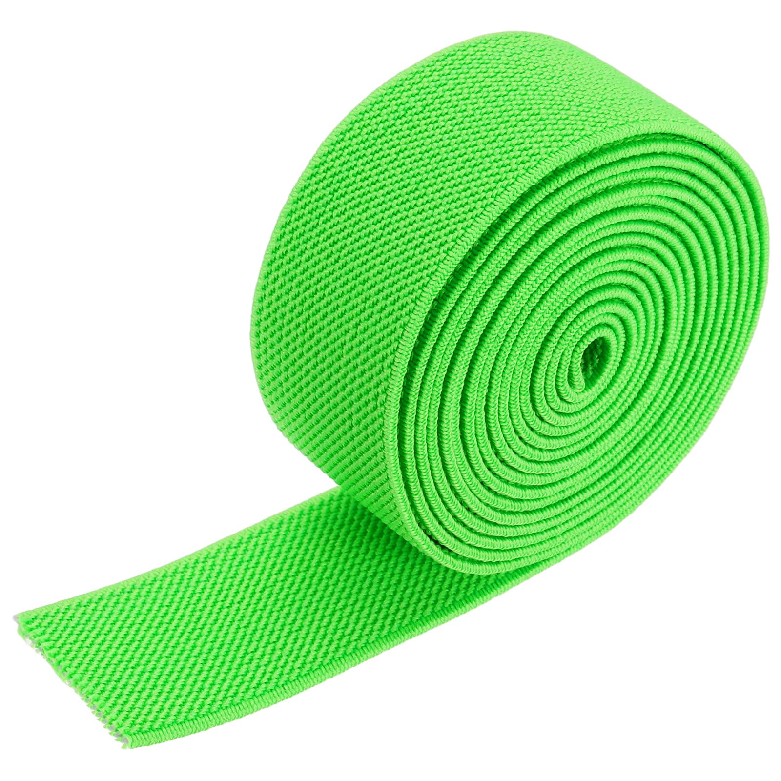 sourcing map Twill Wide Elastic Band Double-Side 1.2 Inch Flat 2.2 Yard Woven Elastic Band Knit Elastic Spool Heavy Stretch Strap Fluorescent Green for Sewing, Waistband