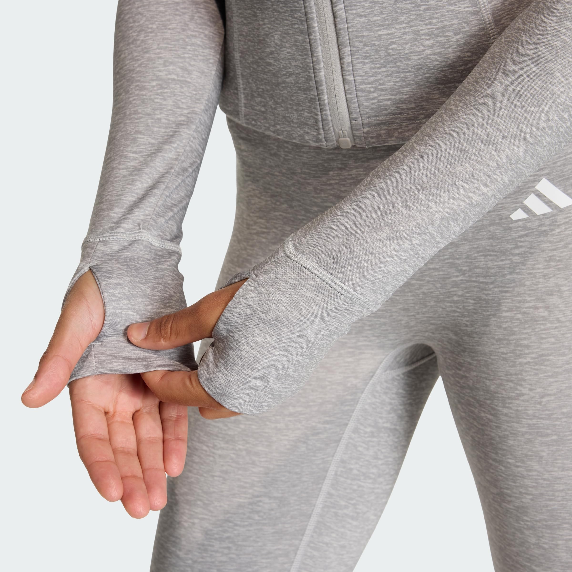 adidas Kobiety Workout Essentials Heather Zip Through Sweatshirt, grey two mel, L
