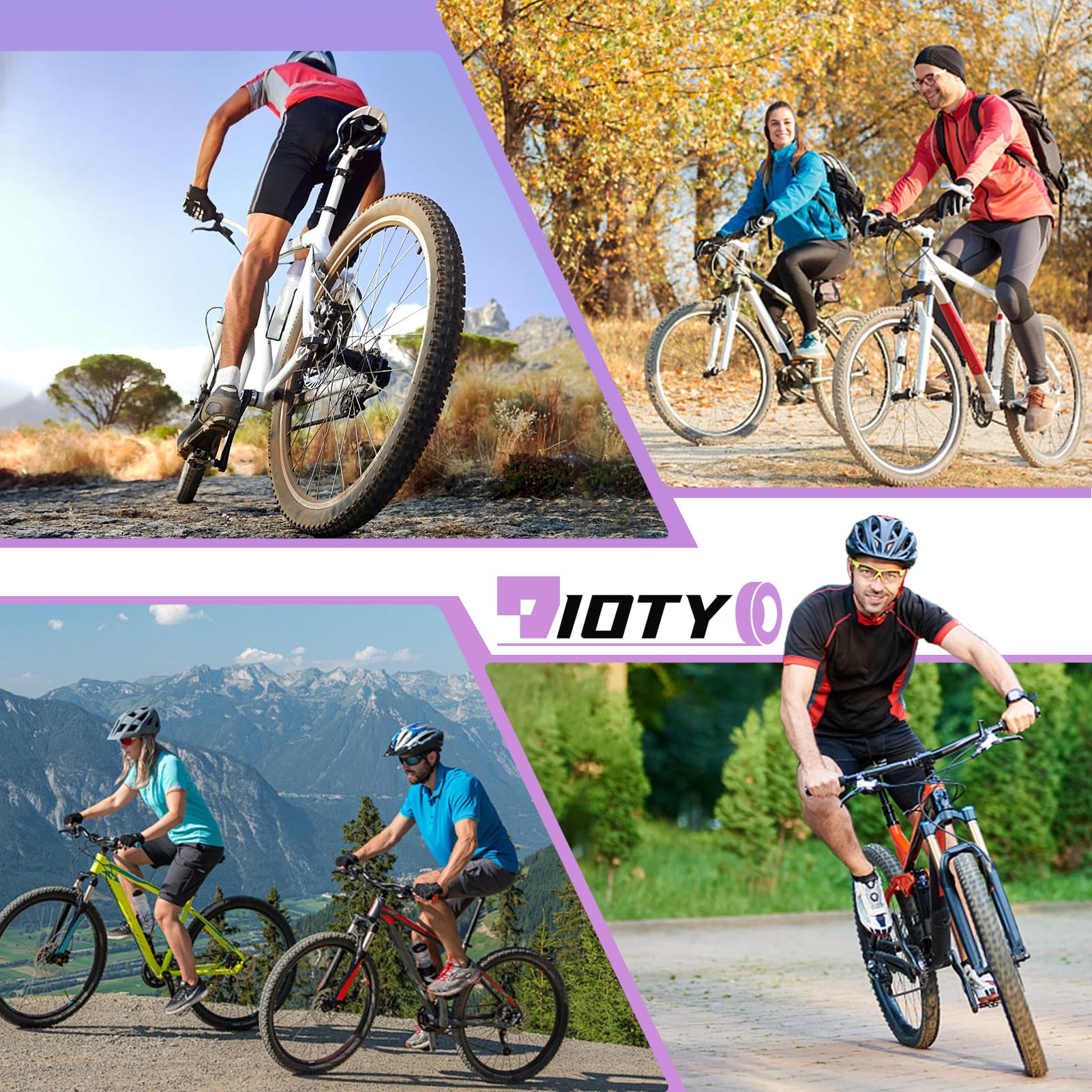 Mountainbike-Reifen-Set, 61 cm (24 Zoll), 24 x 1,95, 54–507, klappbar, Ersatzreifen für Mountainbikes, Geländefahrräder und Fahrradschläuche, Schrader-Ventil, kompatibel mit Reifenhebern