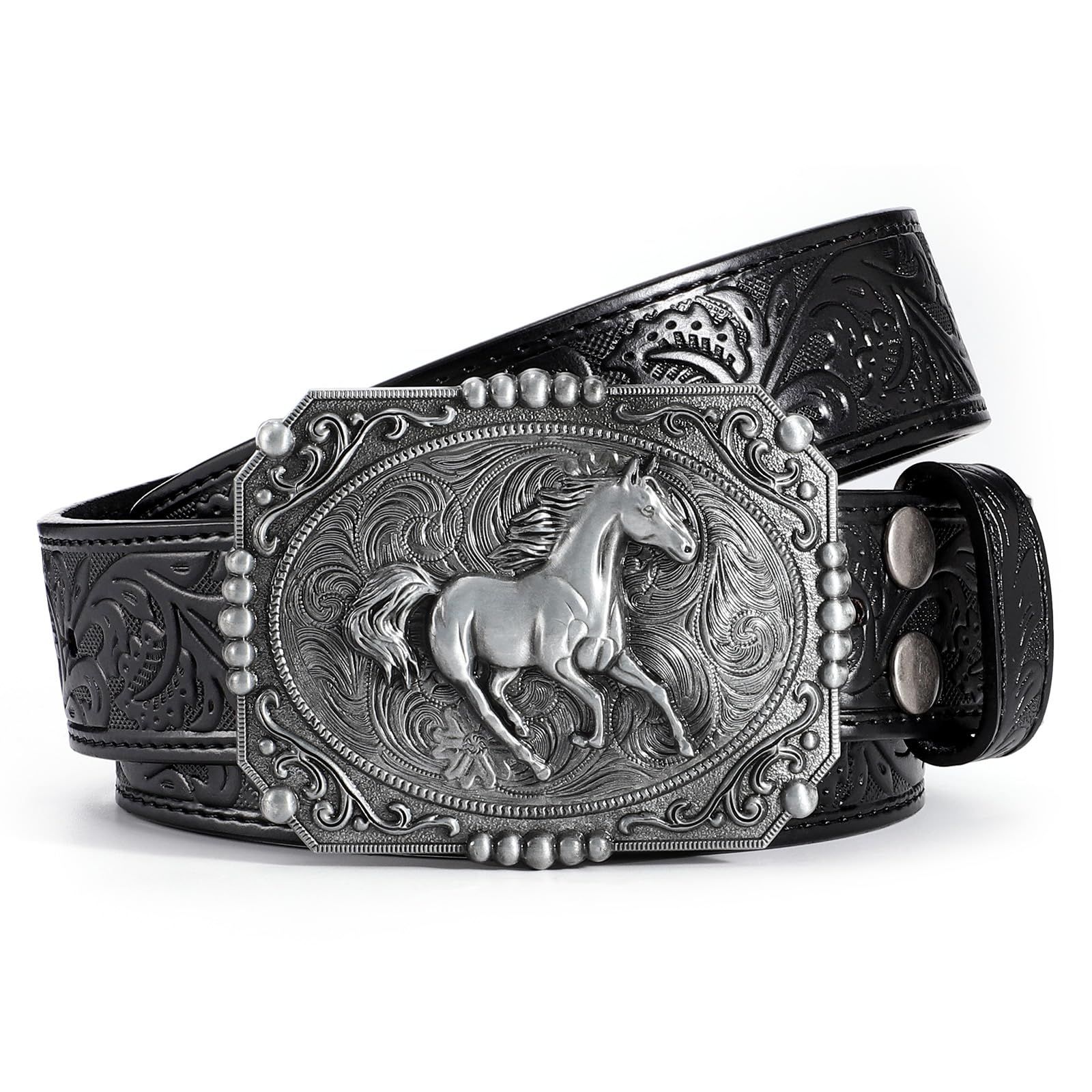 BELTROAD Western Belts for Men Women Cowboy Cowgirl Belt with Western Buckle Men's Belt for Jeans Christmas Gift for Lover