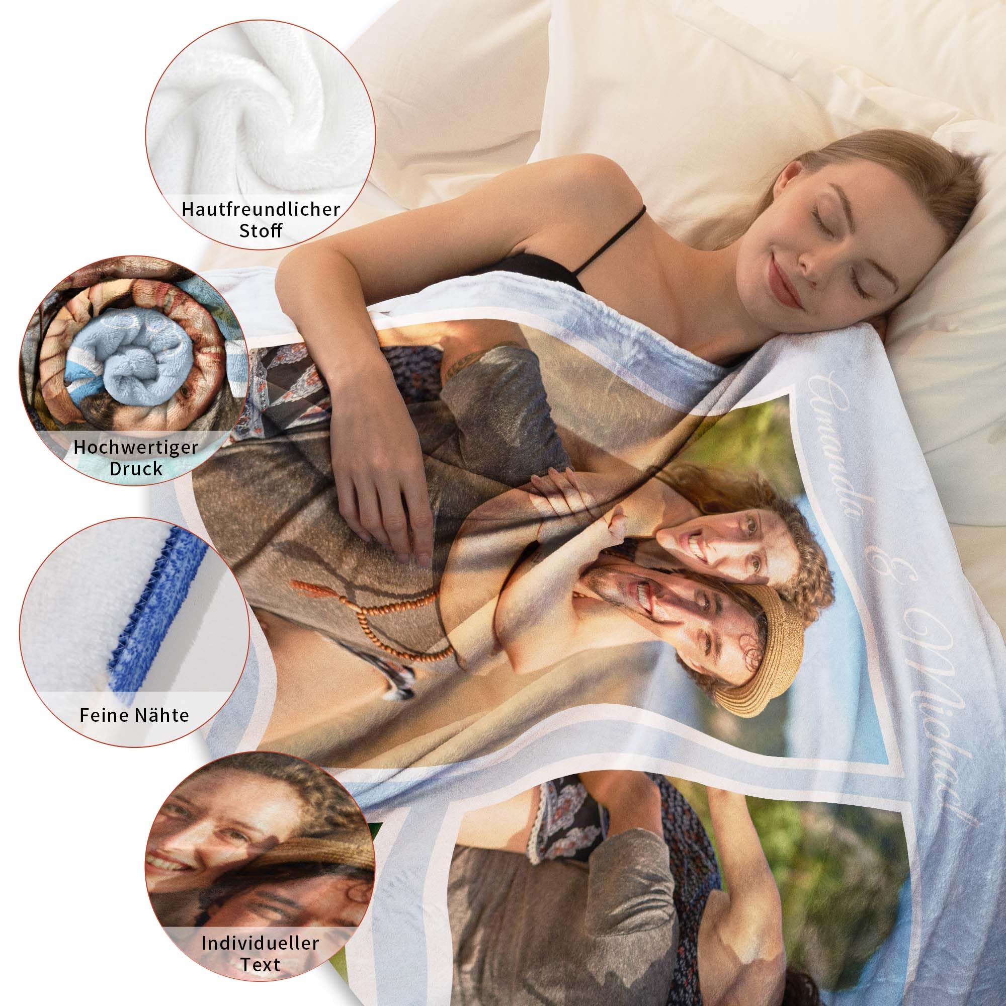 Easycosy personalisierte Decken für Paare Geschenke Benutzerdefinierte Bild werfen Decke Personalisierte Foto werfen für Freundin Ihr Geburtstag Anniversay Ideen 150×230cm