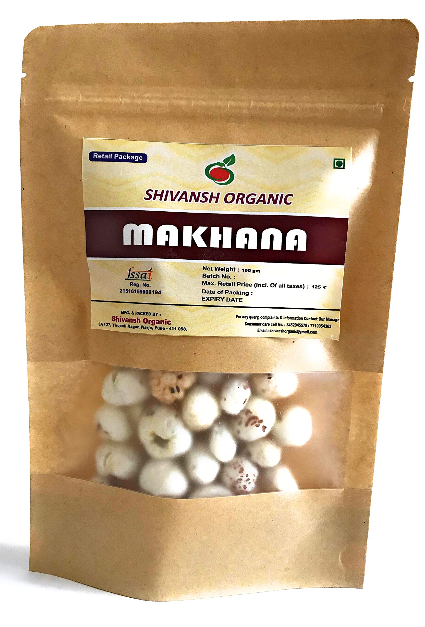 Shivansh orgacnic Jumbo Handpicked Lotus Seeds/Fox Nuts Big Size Phool Makhana - 100g (B07MNLR7KZ) Amazon Price History, Amazon Price Tracker