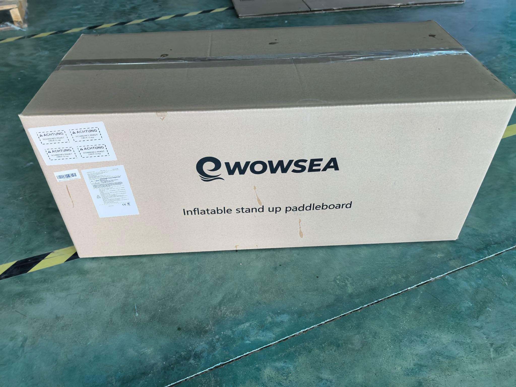 WOWSEA aufblasbare PaddleBoards, 3400 g Schwerer Dropstitch-Kern, rutschfestes Eva-Deck