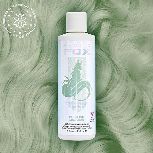 Miniatura 2 de ARCTIC FOX - Tinte de color semipermanente para cabello vegano y libre de crueldad, color verde claro (8 onzas líquidas, Pistachio Macaron)