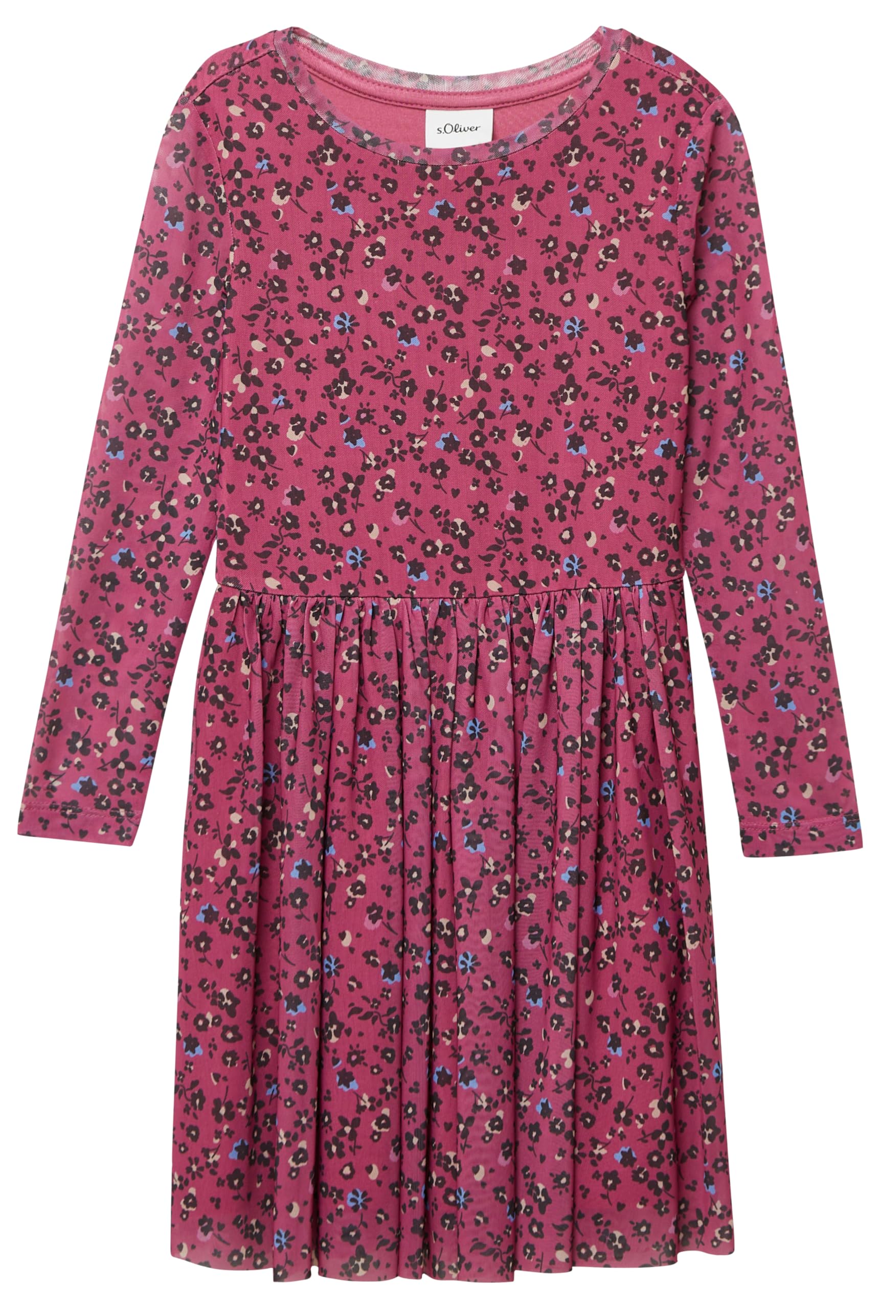 s.Oliver Langärmeliges Meshkleid mit Jerseyfutter und All-Over-Print