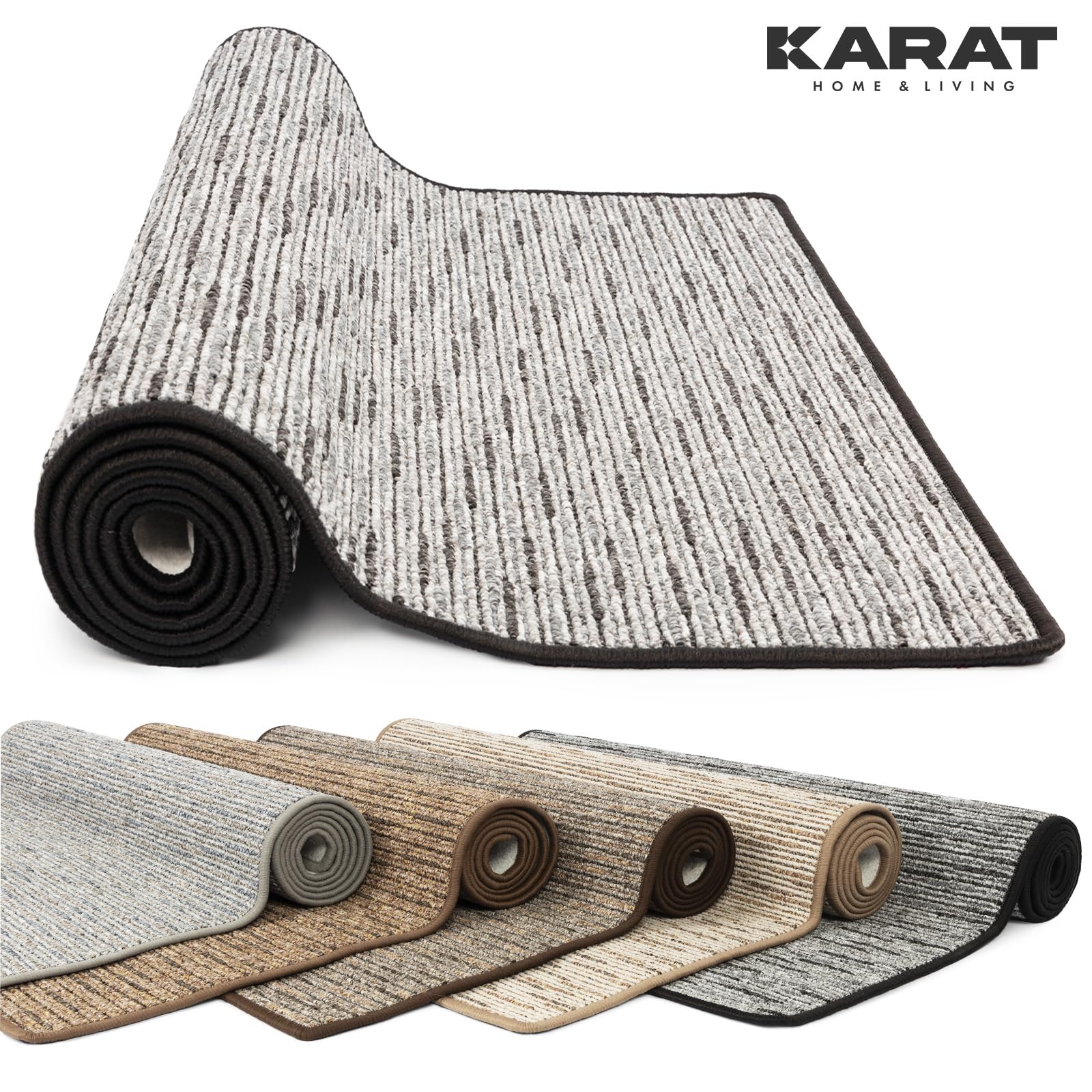 KARAT Tappeto per Letto - Set di 3 Pezzi - Moderna Cornice per Letto in Antracite - Tappeto per Camera da Letto e Soggiorno - Soffice Tappeto Geneva (L: 67 cm | L: 1 x 330 cm + 2 x 130 cm)
