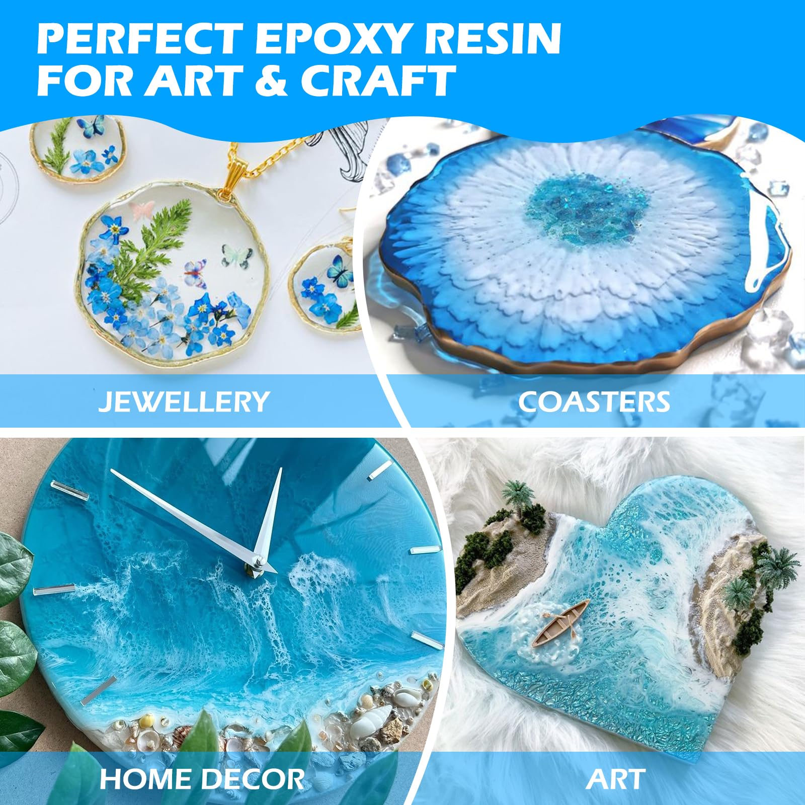 Teexpert Kit in resina epossidica trasparente da 1,84 g, con rivestimento in resina epossidica trasparente e resina per colata artistica, resina epossidica 1:1 e indurente per la creazione di gioielli