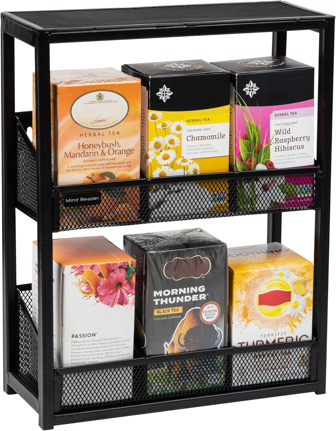Mind Reader Tea Bag Organizer, Tea Station Organizer, Countertop