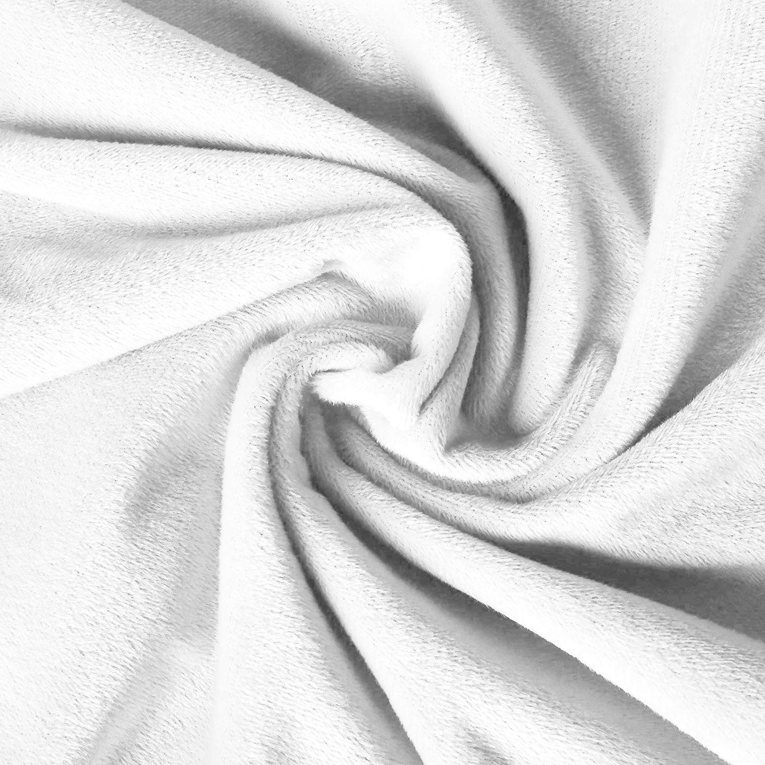 Megumi Micro Velvet Fabric Decorative Soft Smooth Solid Dyed Silky Cloth for Sofa, Furnishing, Upholstery, Curtains, Cushions and Craft 147 cm Width (2 Meter, White)-image-2