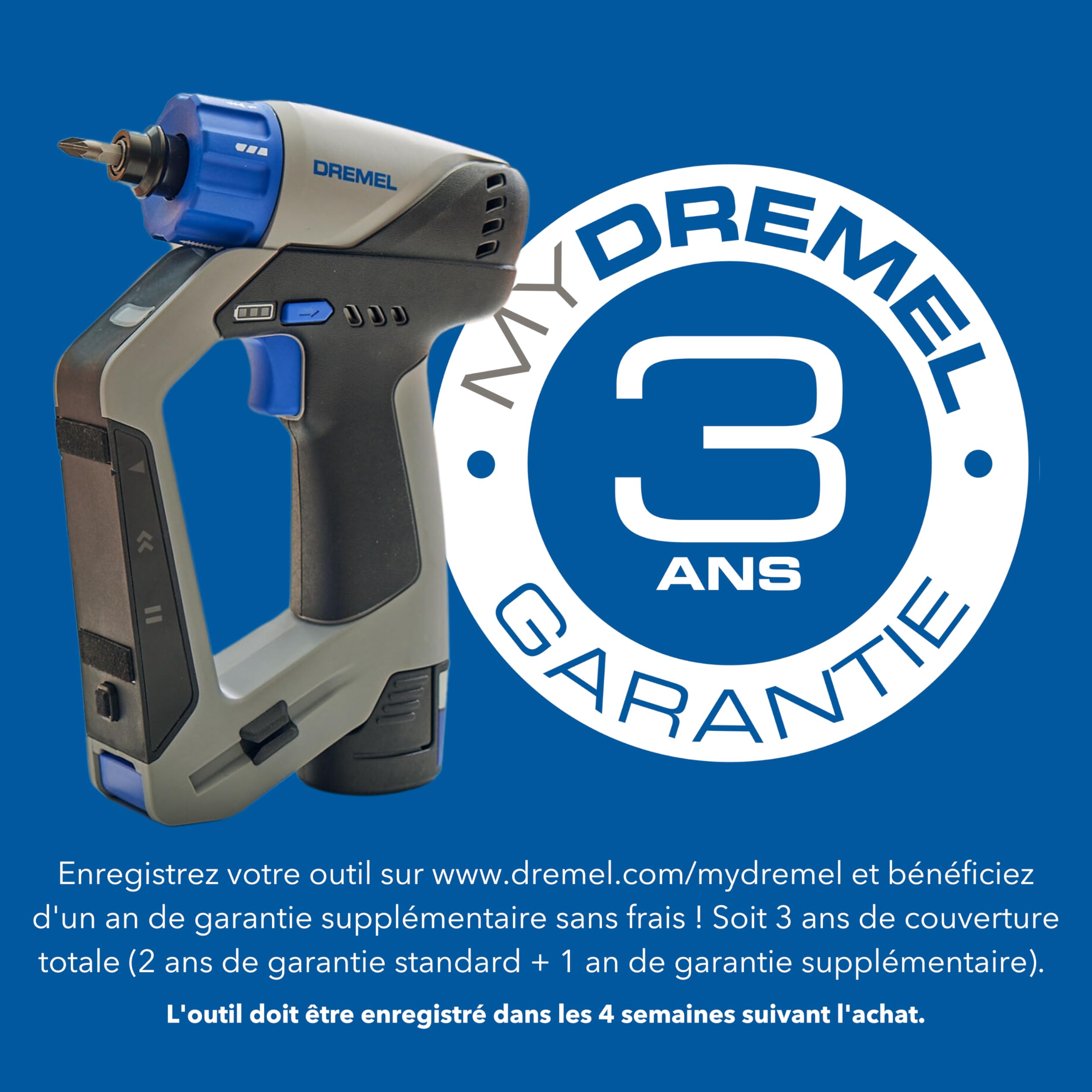 Dremel Blueprint 12V Perceuse-visseuse sans fil 3-en-1 avec détecteur de montants intégré, niveau laser et à bulle amovible, 9 embouts de vissage, 1 foret multi-matériaux
