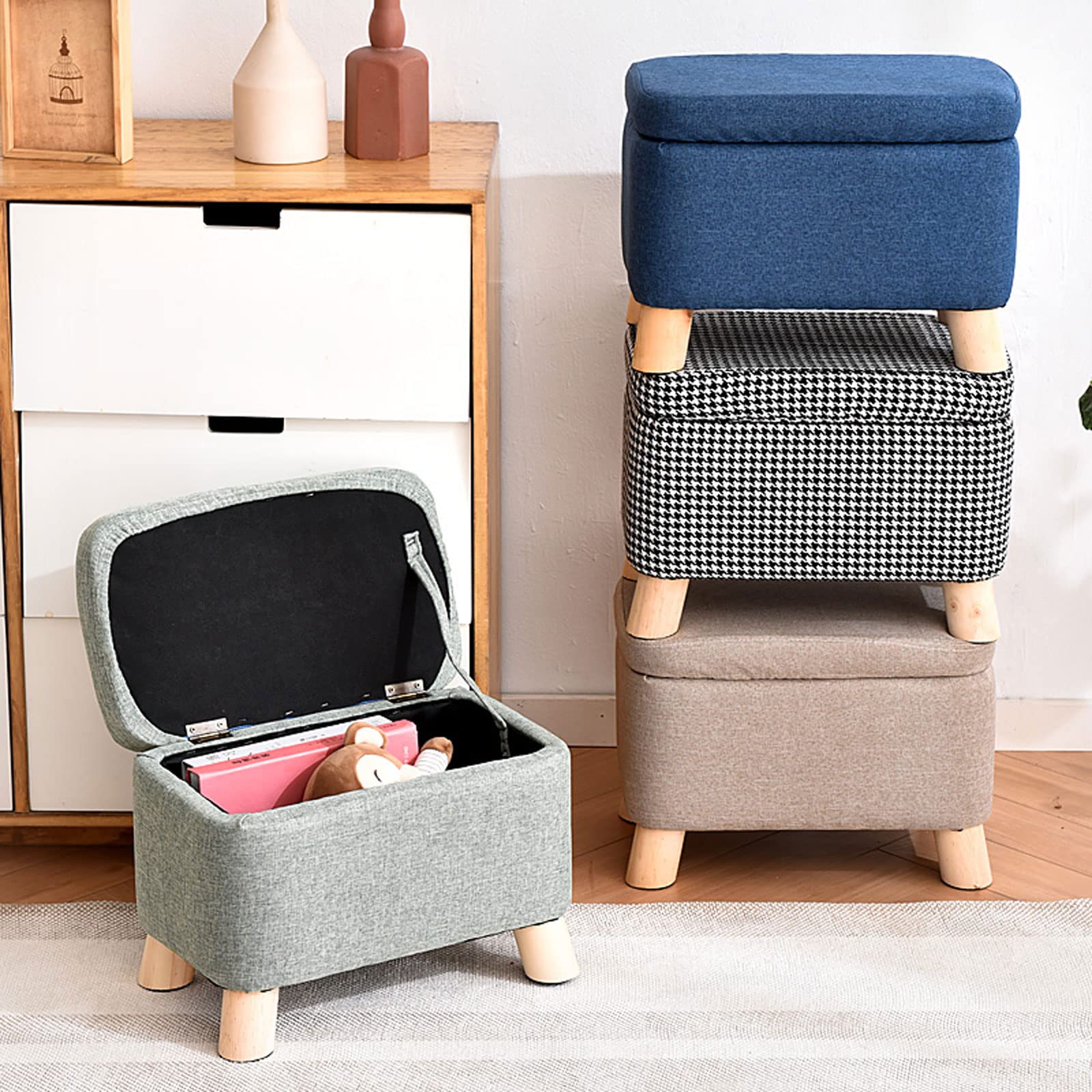 Amazon｜オットマン、フットスツール、ソファスツール、リネン