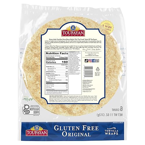 Miniatura 2 de Toufayan Bakery, envolturas sin gluten originales para sándwiches, tortillas, burritos y aperitivos, sin gluten, naturalmente veganas y kosher