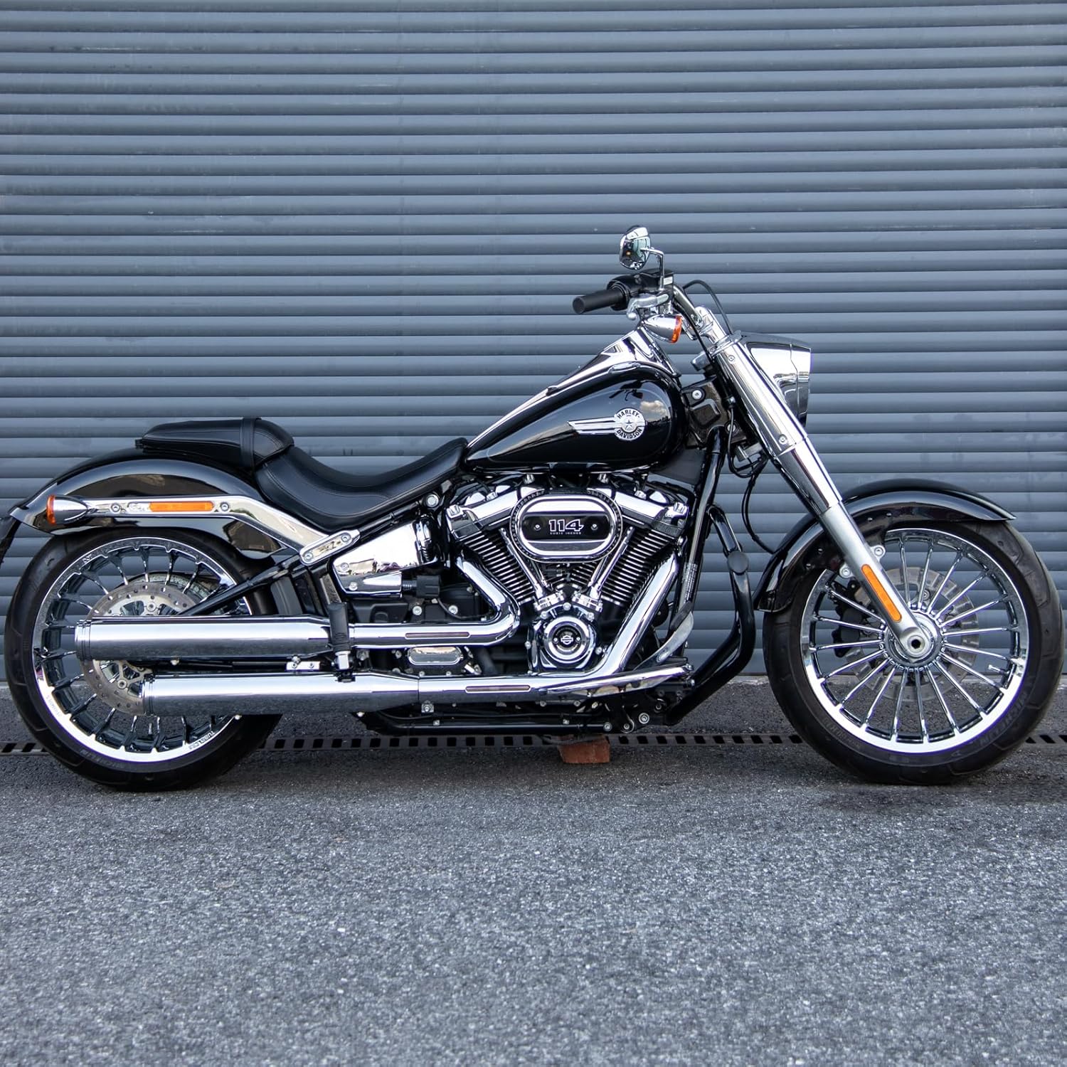 18x4.25 Front Wheel Fits '18-later Fat Boy Aluminum Fat Spoke 18inch Replace Stock Size Cast Chrome Turbine Wheel Tubeless (18x4.25 CHROME FAT BOY)