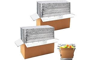 2 Pack Reusable Double Insulated Shipping Box with Aluminum Foil Insulated Bag...