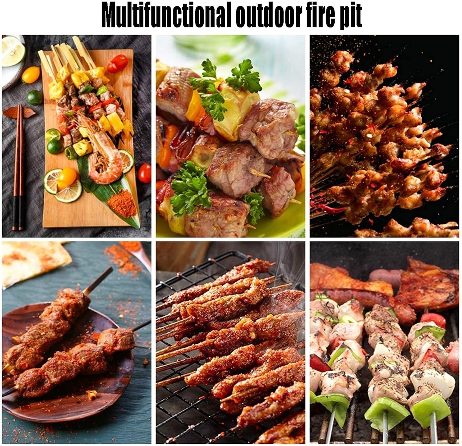Garden Fire Pit Grill Bowl Grill Barbecue Rack Fire Pits Outdoor Outdoor Fire Pit Grill, Party BBQ with Cooking Grate, Backyard Patio Fire Pit